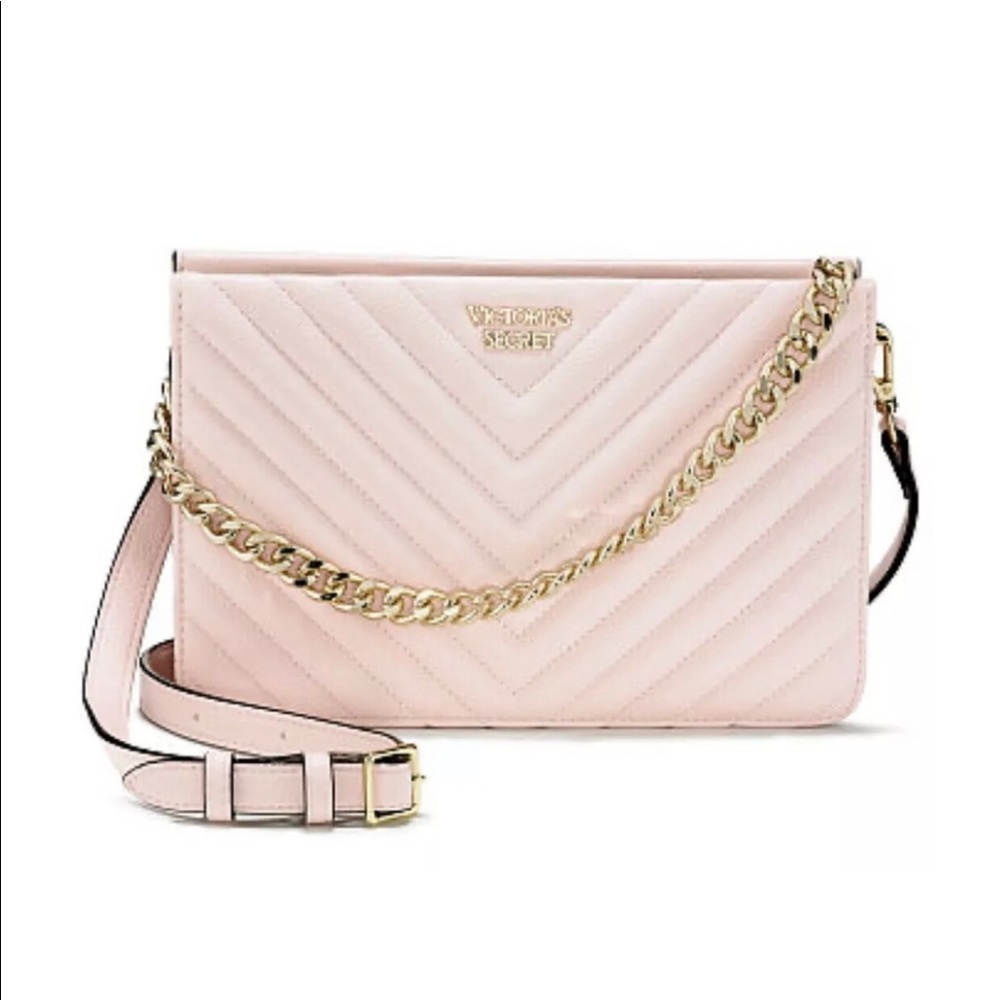 light pink victoria’s secret chain purse